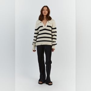 Dissh Colbie striped sweater, size XXL, cream